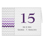 Mod chevron purple Ombre wedding table numbers cards