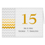 Mod chevron yellow Ombre wedding table numbers cards