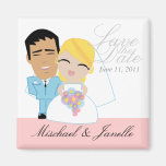 mod CUTE ethnic WEDDING duo Save the Date magnet