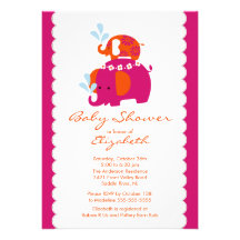 Mod Elephant Baby Shower Invitation Baby & Mum