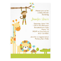 Mod Jungle Safari Baby Shower Invitation