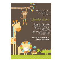 Mod Jungle Safari Baby Shower Invitation