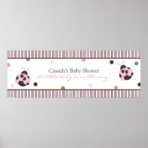 Mod Ladybug Baby Shower Banner Print