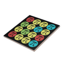 Mod Pi  - Colourful Pi Gift Ceramic Tile