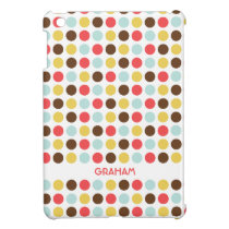 Mod polka dots red yellow blue modern personalised ipad mini cases