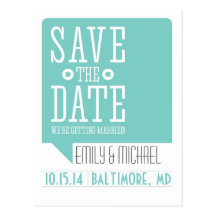 Mod Save The Date Postcard
