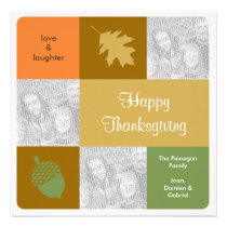 Modern 3 photos Thanksgiving fall greeting card invitations