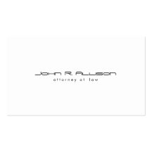 Modern and Simple Attorney White Business Card