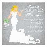 Modern Autumn Blonde Bride Wine Bridal Shower invitations