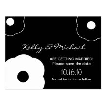 Modern B&W Save the Date Postcard