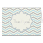 Modern baby blue, grey, ivory chevron pattern greeting card