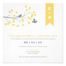 Modern Birds Wedding Invitation