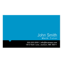 Modern Black Bar Math Tutor Business Card