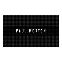 Modern black gray checkers elegant stylish dark business cards
