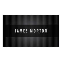 Modern black grey stripes elegant stylish dark business cards