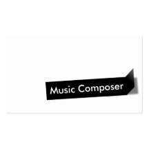 Modern Black Label Music Composer Business Card