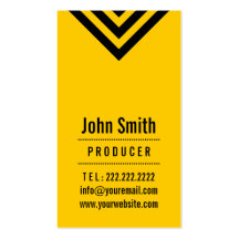 Modern Black & Yellow Producer Business Card