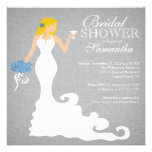Modern Blonde Bride Wine Bridal Shower Invitations invitations