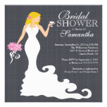 Modern Blonde Bride Wine Bridal Shower Invitations invitations