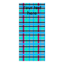 Modern blue and grey red green plaid custom rack cards