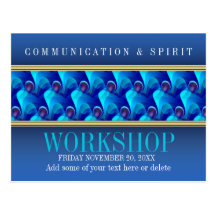Modern Blue Business Workshop Invitation template Postcard