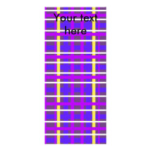 Modern blue yellow and purple plaid rack cards