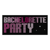 Modern Bold Pink & Purple Bachelorette Party Invitations