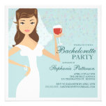 Modern Bride Wine Bachelorette Party Invitation