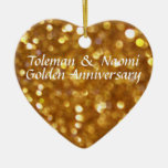 Modern Bright 50th Golden Wedding Anniversary Ornaments