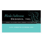 Modern Business Card :: Black & Turquoise Snail