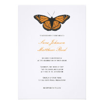 Modern Butterfly Wedding Invitation - Orange