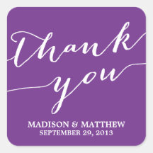 MODERN CALLIGRAPHY | WEDDING FAVOR LABELS SQUARE STICKER