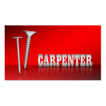 Modern Carpenter Red 2-sided Business Cards