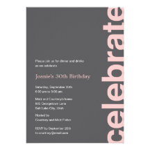 Modern Celebration Party Invitation - Pink