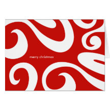 Modern Christmas Card - Red and White