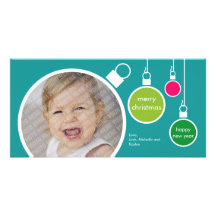 Modern Christmas Photo Card- Turquoise
