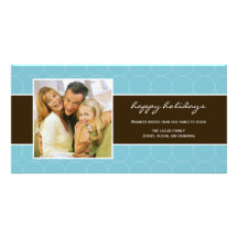 Modern Circles Holiday Photo Card - Turquoise