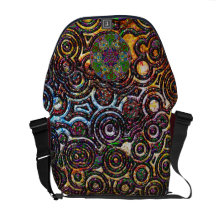 Modern Circles Pattern Collage Abstract Art Courier Bag