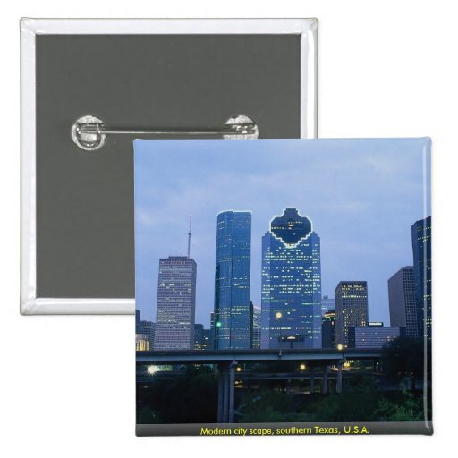 Modern city scape, southern Texas, U.S.A. Button