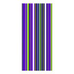 Modern dark blue white and light green stripes custom rack card