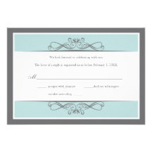 Modern Decorative Wedding (Horizontal) Reply Card Invitations