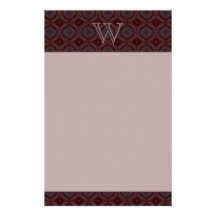 Modern Diamond Pattern Monogram Stationery Paper