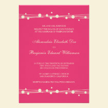 Modern Dots & Straw Wedding Invitation (fuchsia) invitations