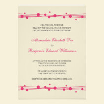 Modern Dots & Straw Wedding Invitation (fuchsia) invitations