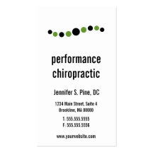 Modern Dots Vertical Chiropractic Business Cards