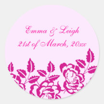 Modern Elegance Pink Rose Envelope Sticker