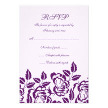 Modern Elegance Purple Rose Wedding RSVP Card Personalized Announcements