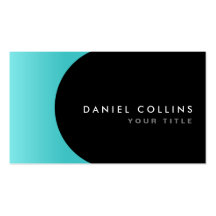 Modern elegant classy aqua blue and black profile business card template