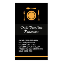Modern elegant restaurant or catering business card templates