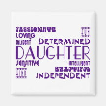 Modern Feminine Chic & Stylish Daughters Refrigerator Magnet
